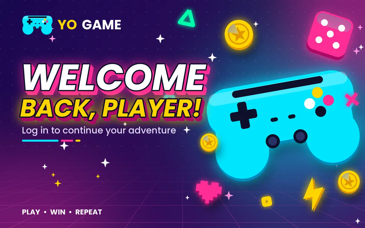 Welcome back, player: log in to your YO GAME account