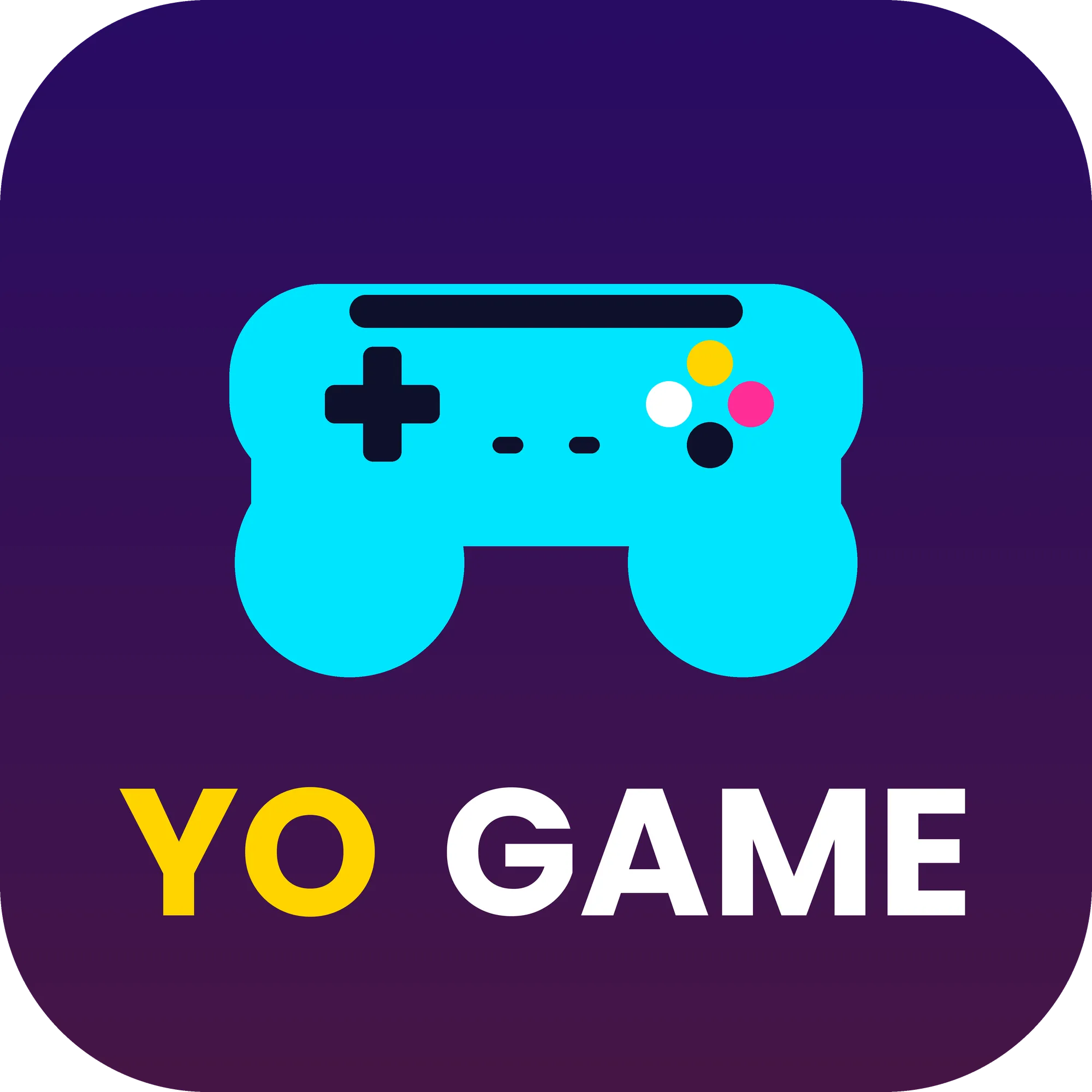 YO GAME logo with cyan gamepad icon